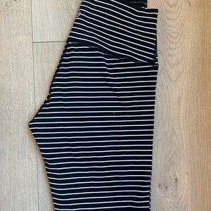 lululemon Wonder Under Black & White Striped Leggings
